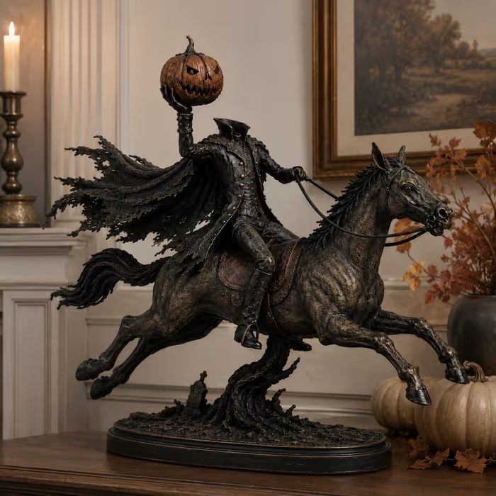 Midnight Chase Headless Horseman Statue