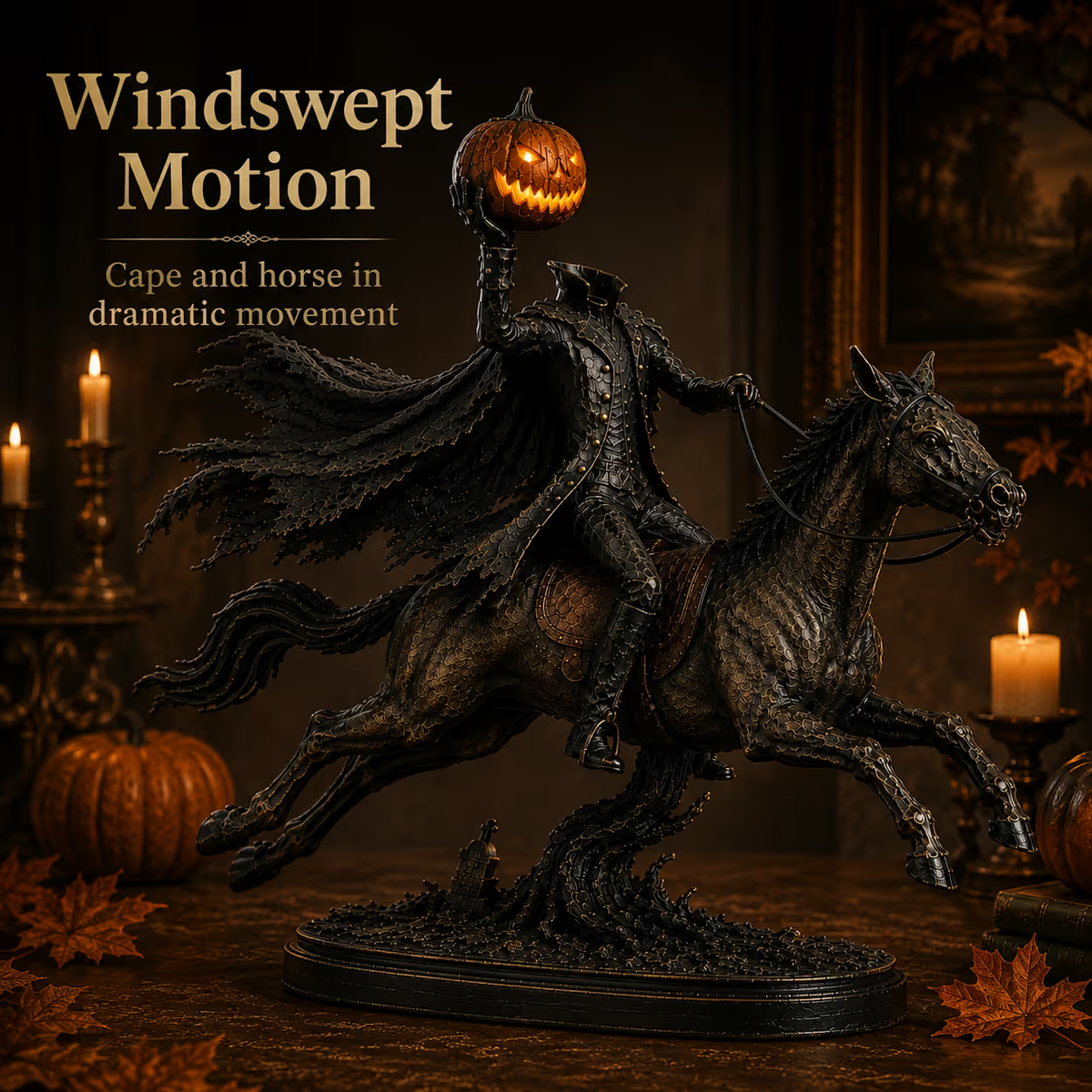 Midnight Chase Headless Horseman Statue