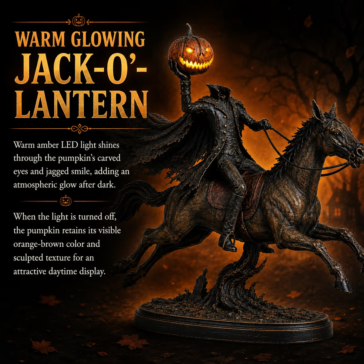 Midnight Chase Headless Horseman Statue