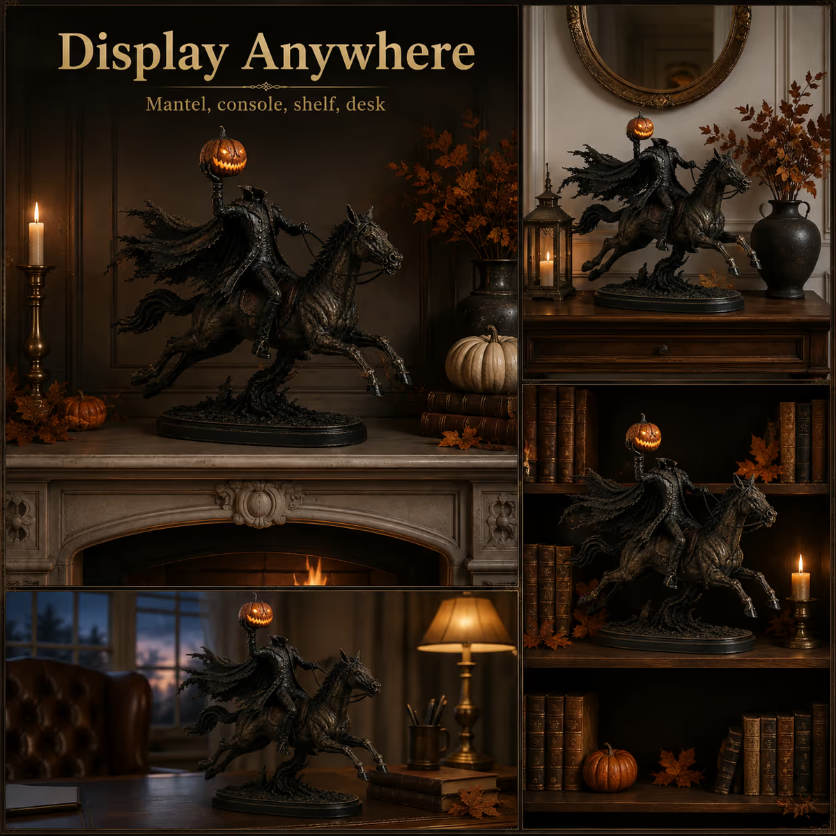 Midnight Chase Headless Horseman Statue