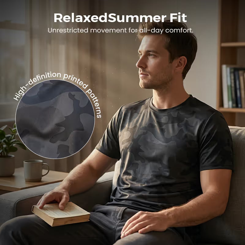 Men's Quick Dry Camo Sports T-Shirt β Moisture Wicking & Active Fit β Train in Style πͺ