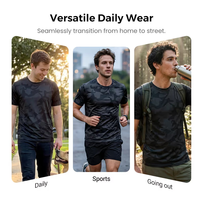 Men's Quick Dry Camo Sports T-Shirt β Moisture Wicking & Active Fit β Train in Style πͺ