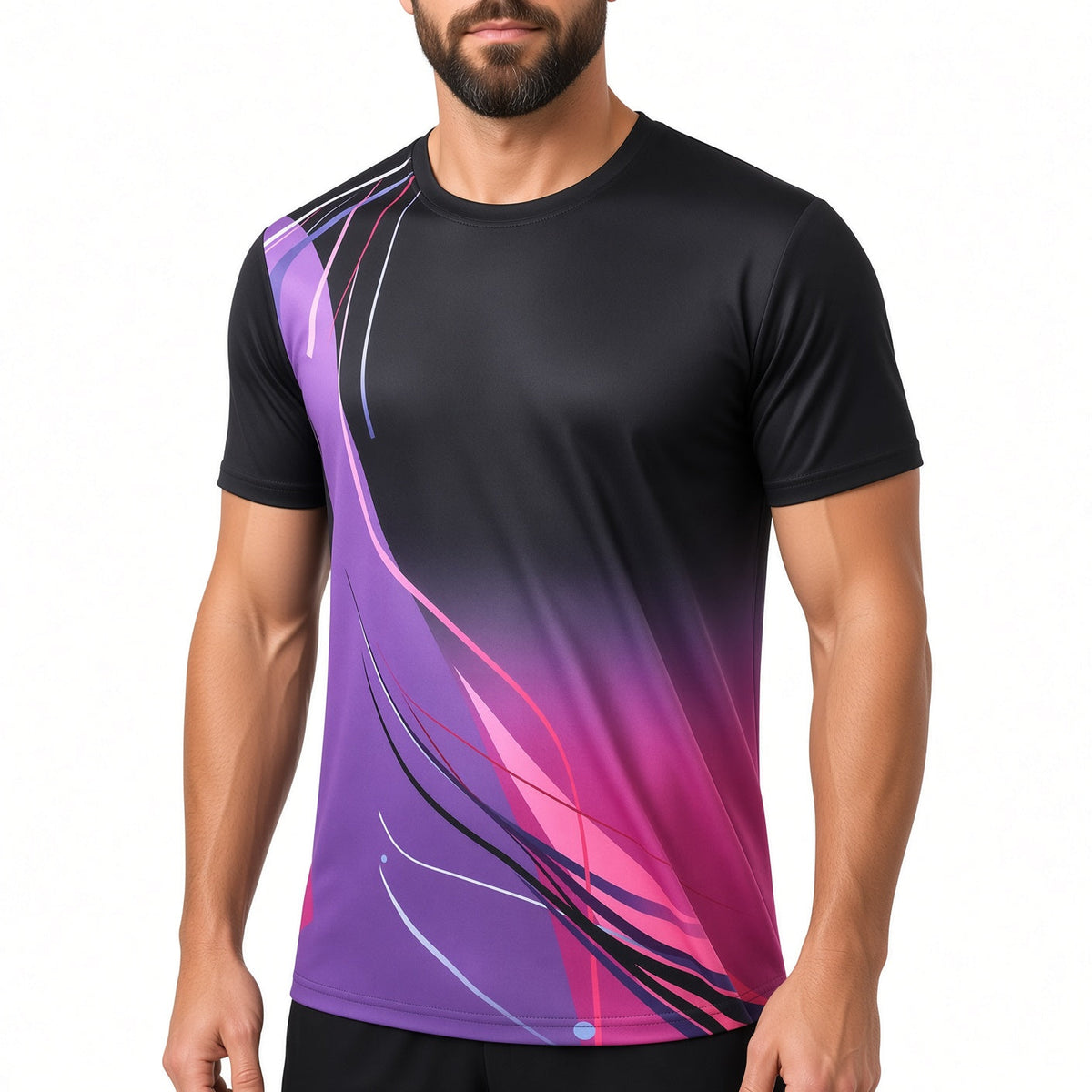 Men's Graphic Quick Dry Short Sleeve Sports T‑Shirt