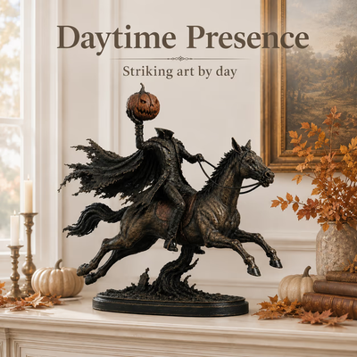 Midnight Chase Headless Horseman Statue