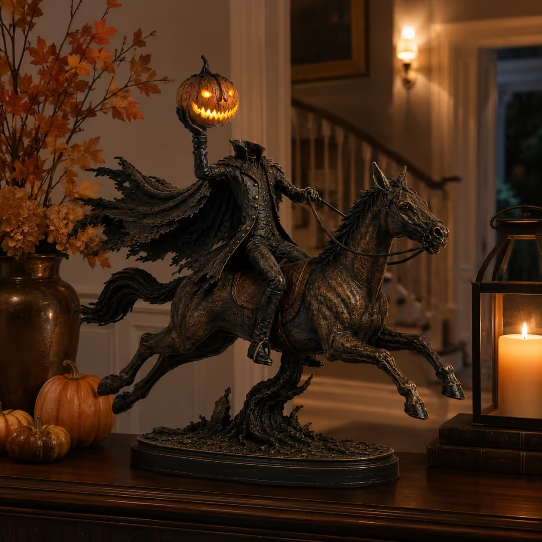 Midnight Chase Headless Horseman Statue
