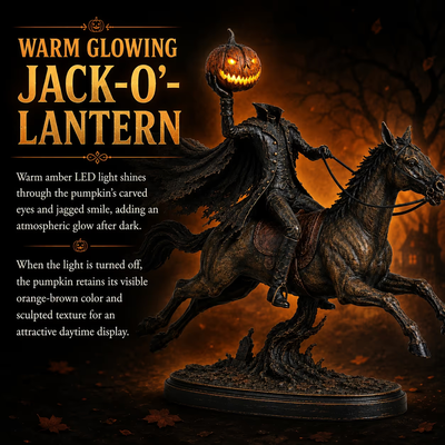 Midnight Chase Headless Horseman Statue