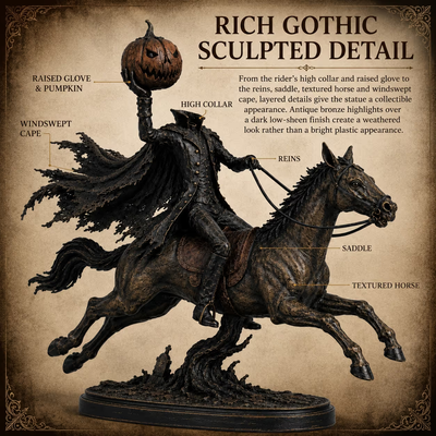 Midnight Chase Headless Horseman Statue