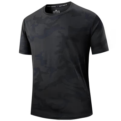 Men's Quick Dry Camo Sports T-Shirt – Moisture Wicking & Active Fit – Train in Style 💪