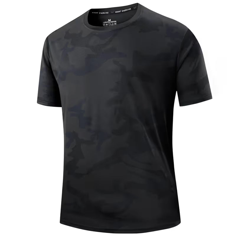 Men's Quick Dry Camo Sports T-Shirt – Moisture Wicking & Active Fit – Train in Style 💪
