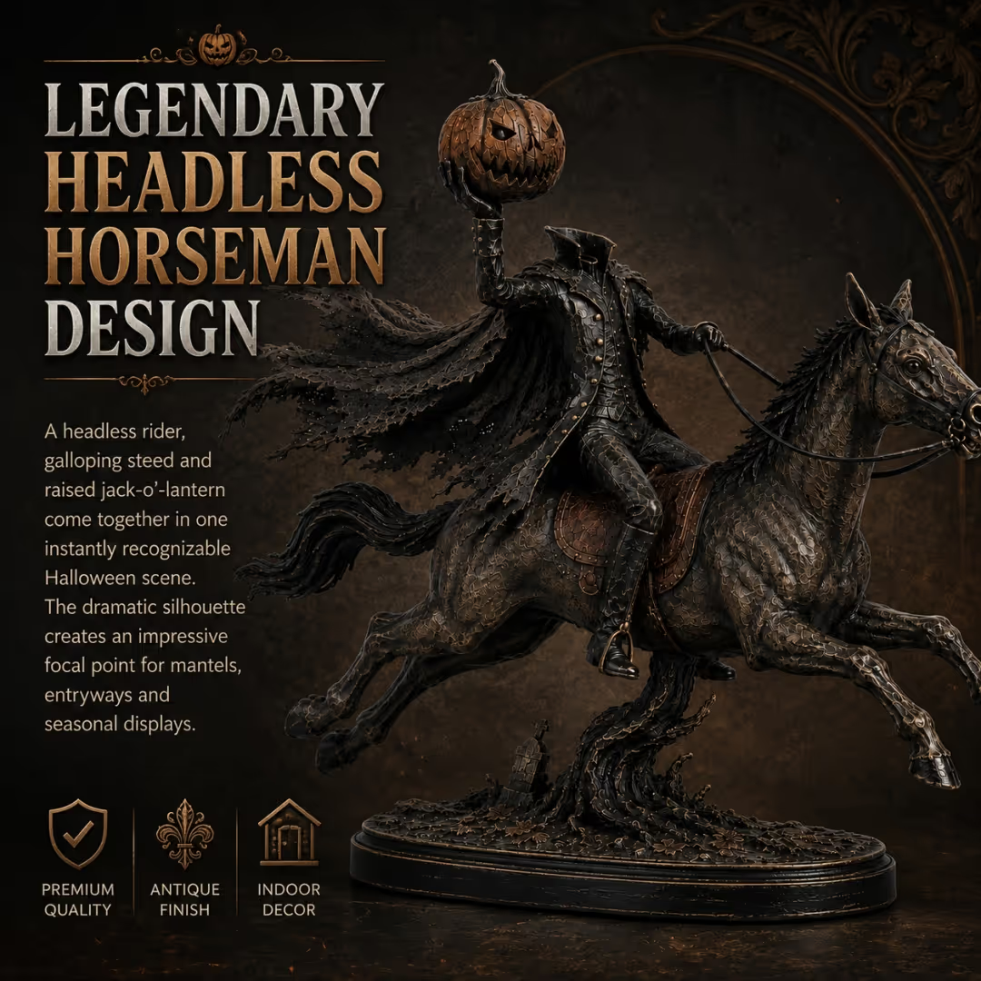 Midnight Chase Headless Horseman Statue