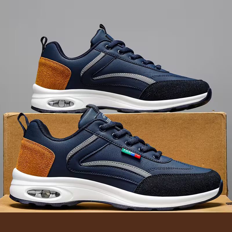 Men's Low-Top Sneakers with Rubber Sole & Traction Tread