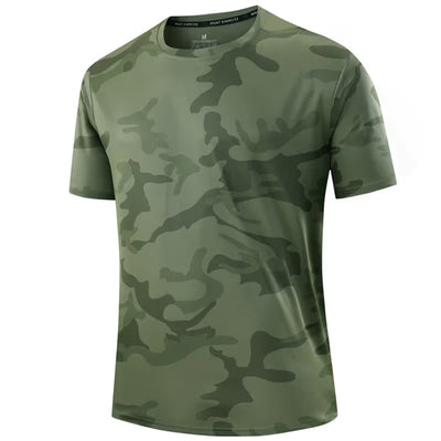 Men's Quick Dry Camo Sports T-Shirt – Moisture Wicking & Active Fit – Train in Style 💪