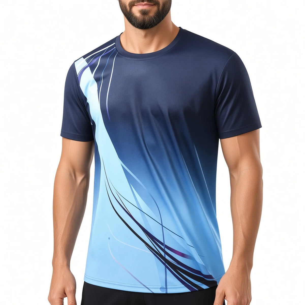 Men's Graphic Quick Dry Short Sleeve Sports T‑Shirt