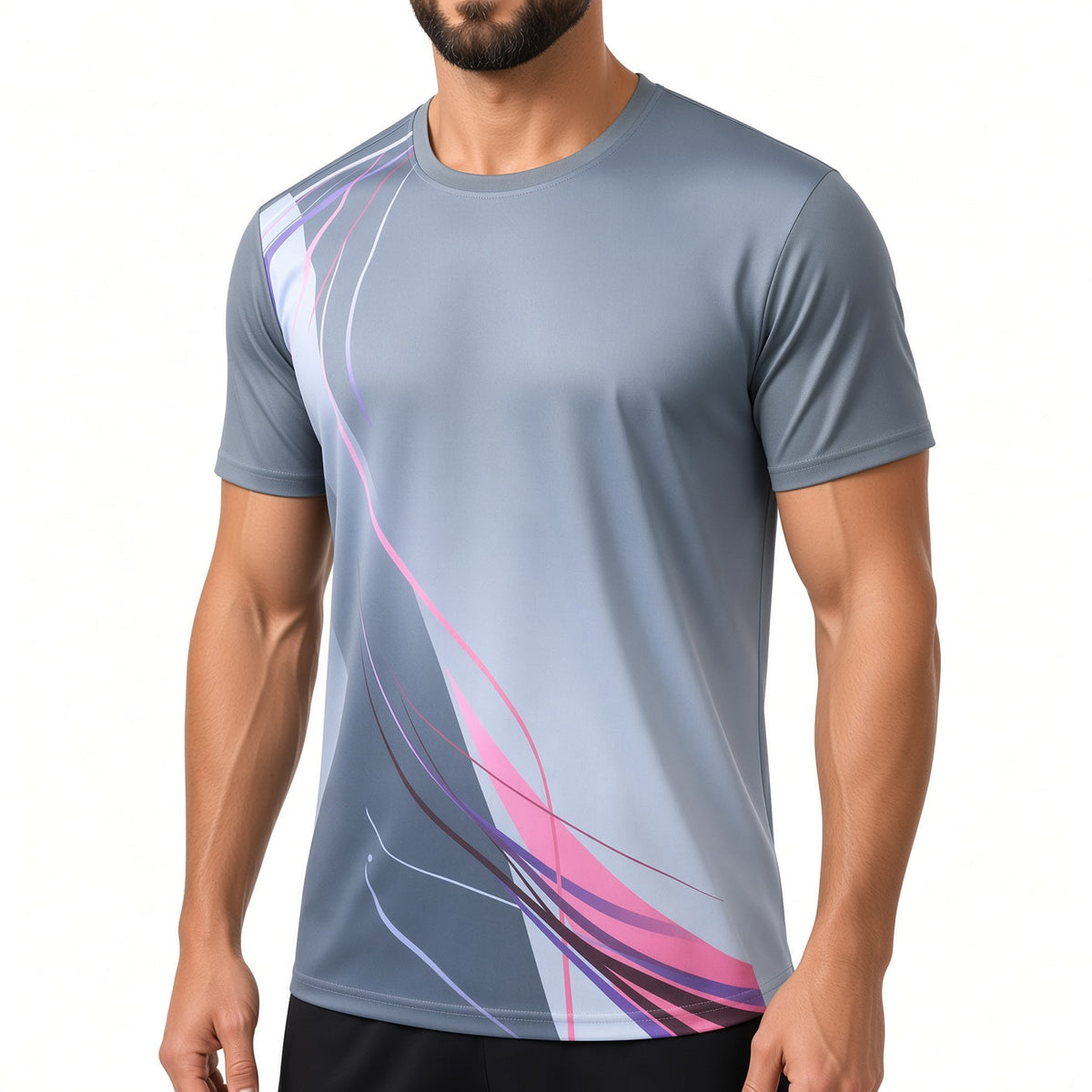 Men's Graphic Quick Dry Short Sleeve Sports T‑Shirt