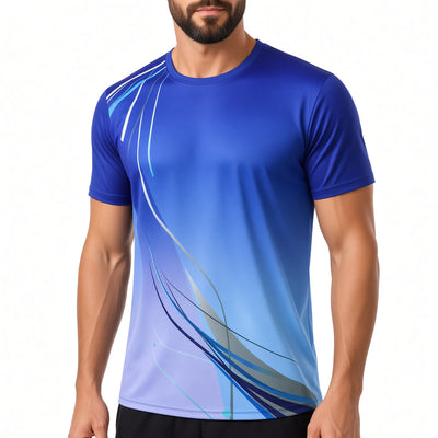Men's Graphic Quick Dry Short Sleeve Sports T‑Shirt